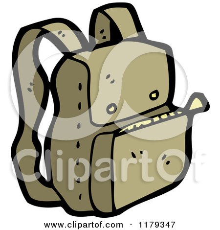 Cartoon of a Backpack - Royalty Free Vector Illustration by lineartestpilot