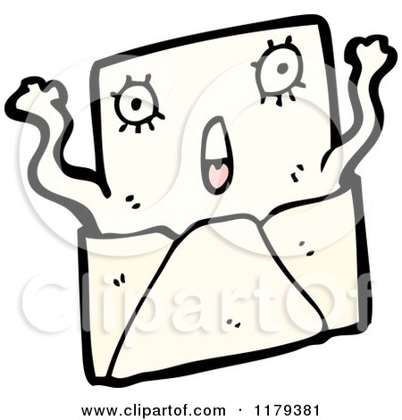 Cartoon of a Surprised Letter in an Envelope - Royalty Free Vector Illustration by lineartestpilot