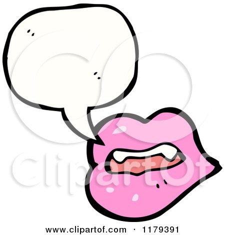 Cartoon of Pink Vampire Lips and Teeth - Royalty Free Vector Illustration by lineartestpilot