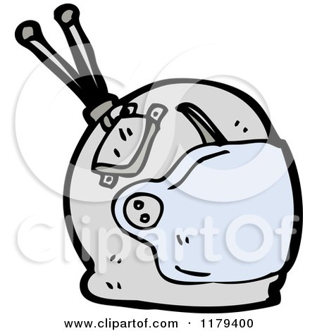 Cartoon of an Astronaut Helmet - Royalty Free Vector Illustration by lineartestpilot