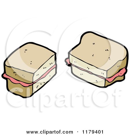 Cartoon of a Sandwich - Royalty Free Vector Illustration by lineartestpilot