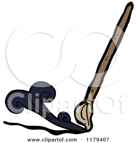 Cartoon of a Fountain Pen with Ink - Royalty Free Vector Illustration by lineartestpilot