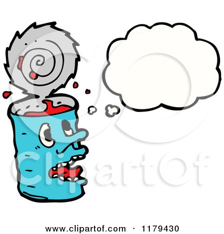 Cartoon of a Tin Can with a Conversation Bubble - Royalty Free Vector Illustration by lineartestpilot