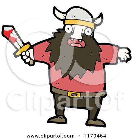 Cartoon of a Viking - Royalty Free Vector Illustration by lineartestpilot