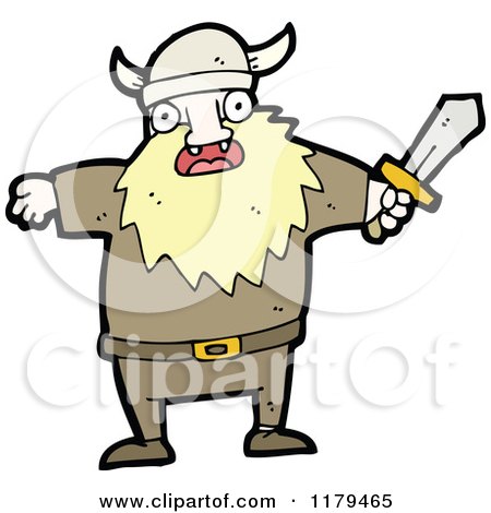 Cartoon of a Viking - Royalty Free Vector Illustration by lineartestpilot