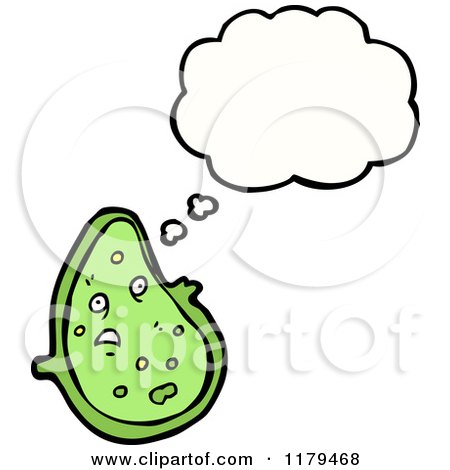 Cartoon of an Amoeba Thinking - Royalty Free Vector Illustration by lineartestpilot