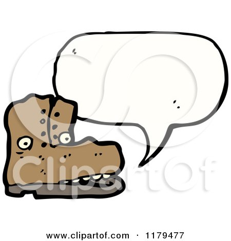 Cartoon of a Boot Speaking - Royalty Free Vector Illustration by lineartestpilot