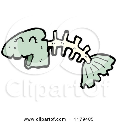 Cartoon of a Fish Skeleton - Royalty Free Vector Illustration by lineartestpilot