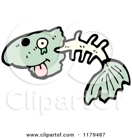 Cartoon of a Fish Skeleton - Royalty Free Vector Illustration by lineartestpilot
