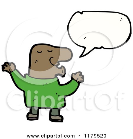 Cartoon of a Whistling African American Man Speaking - Royalty Free Vector Illustration by lineartestpilot