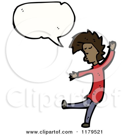Cartoon of a Dancing African American Man Speaking - Royalty Free Vector Illustration by lineartestpilot