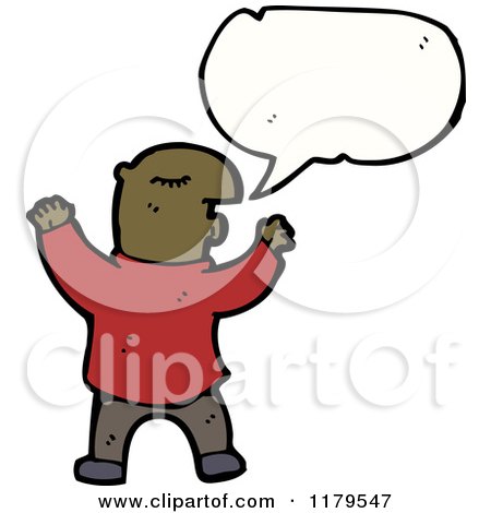 Cartoon of a Whistling African American Man Speaking - Royalty Free Vector Illustration by lineartestpilot