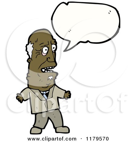 Cartoon of an Elderly African American Man Speaking - Royalty Free Vector Illustration by lineartestpilot