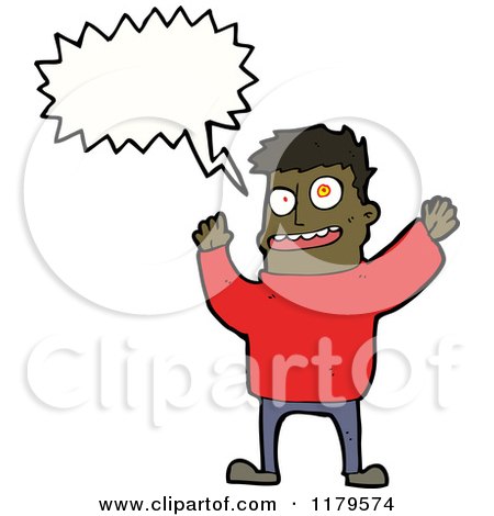 Cartoon of an African American Man Speaking - Royalty Free Vector Illustration by lineartestpilot