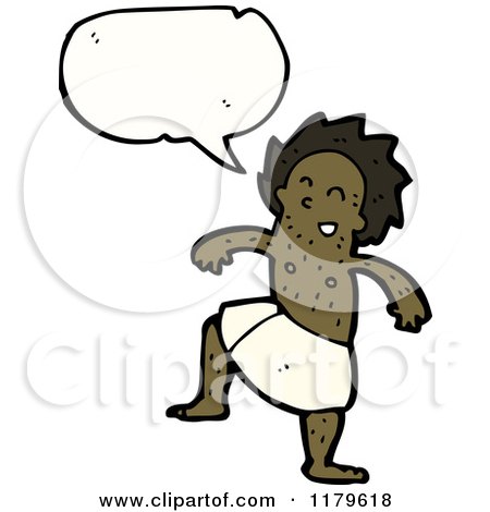 Cartoon of an African American Man in a Bath Towel Speaking - Royalty Free Vector Illustration by lineartestpilot