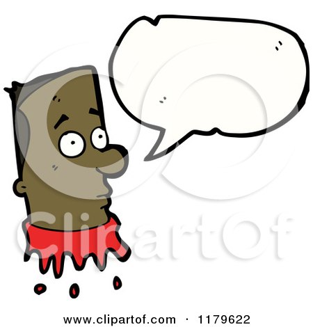 Cartoon of an African American Man Bloody Head Speaking - Royalty Free Vector Illustration by lineartestpilot