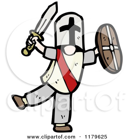 Cartoon of a Medieval Knight - Royalty Free Vector Illustration by lineartestpilot