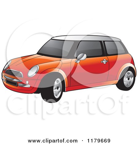 Clipart of a Red Mini Cooper Car - Royalty Free Vector Illustration by Lal Perera