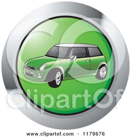 Clipart of a Green Mini Cooper Car Icon - Royalty Free Vector Illustration by Lal Perera