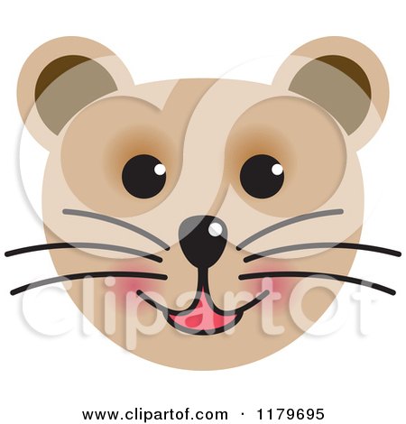 Clipart of a Happy Tiger or Cat Face - Royalty Free Vector Illustration by Lal Perera