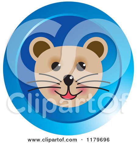 Clipart of a Happy Tiger or Cat Face Icon - Royalty Free Vector Illustration by Lal Perera