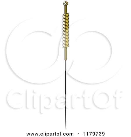 Clipart of a Gold Acupuncture Needle - Royalty Free Vector Illustration by Lal Perera