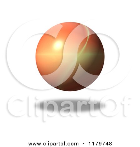 Clipart of a 3d Orange Sphere with a Fractal Pattern and Shadow over White - Royalty Free CGI Illustration by oboy