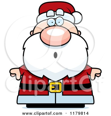 Cartoon of a Surprised Chubby Santa - Royalty Free Vector Clipart by Cory Thoman