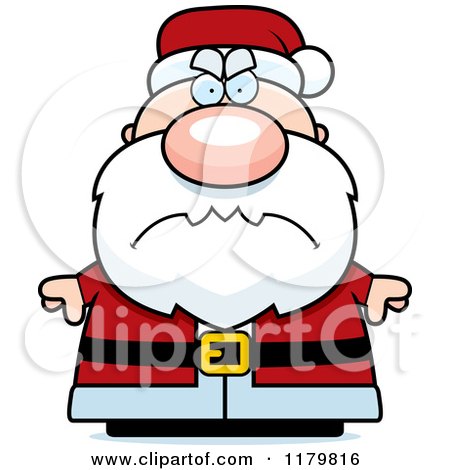 Cartoon of a Mad Chubby Santa - Royalty Free Vector Clipart by Cory Thoman