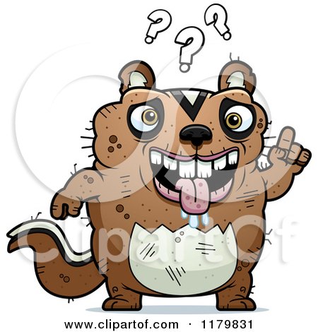 Cartoon of a Confused Ugly Chipmunk - Royalty Free Vector Clipart by Cory Thoman