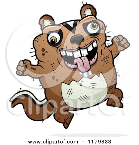Cartoon of a Jumping Ugly Chipmunk - Royalty Free Vector Clipart by Cory Thoman