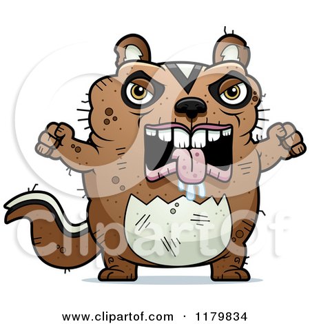 Cartoon of a Mad Ugly Chipmunk - Royalty Free Vector Clipart by Cory Thoman