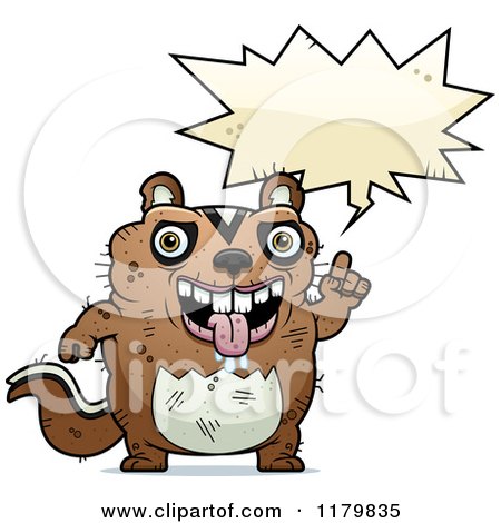 Cartoon of a Talking Ugly Chipmunk - Royalty Free Vector Clipart by Cory Thoman