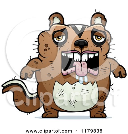 Cartoon of a Depressed Ugly Chipmunk - Royalty Free Vector Clipart by Cory Thoman
