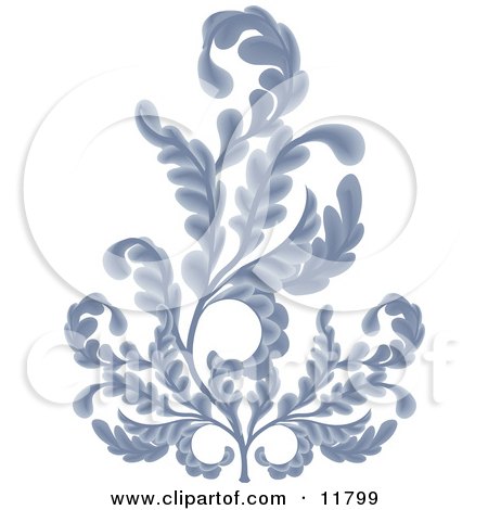 Ornate Blue Branches Clipart Illustration by AtStockIllustration