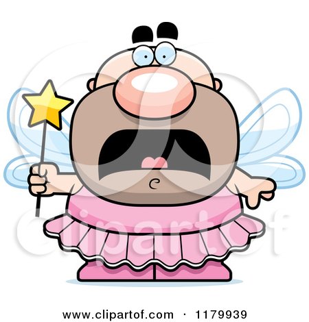 Cartoon of a Screaming Chubby Male Tooth Fairy - Royalty Free Vector Clipart by Cory Thoman