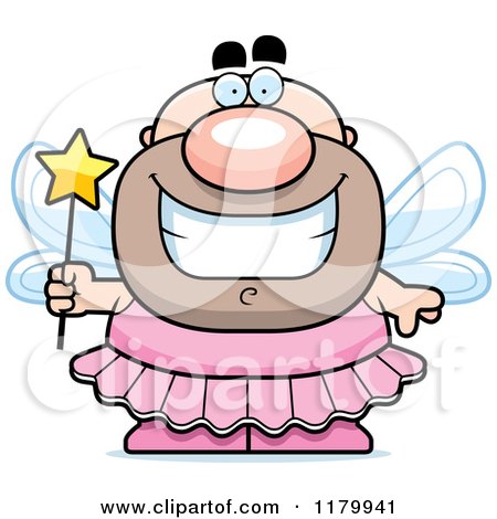 Cartoon of a Grinning Chubby Male Tooth Fairy - Royalty Free Vector Clipart by Cory Thoman
