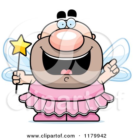 Cartoon of a Smart Chubby Male Tooth Fairy with an Idea - Royalty Free Vector Clipart by Cory Thoman