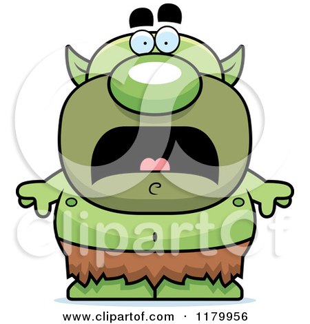 Cartoon of a Scared Chubby Goblin - Royalty Free Vector Clipart by Cory Thoman