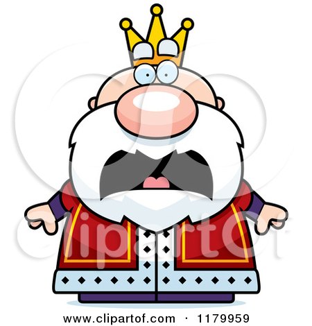 Cartoon of a Scared Chubby King - Royalty Free Vector Clipart by Cory Thoman