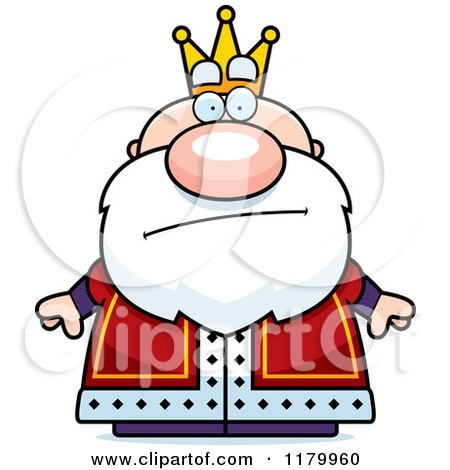 Cartoon of a Skeptical or Annoyed Chubby King - Royalty Free Vector Clipart by Cory Thoman