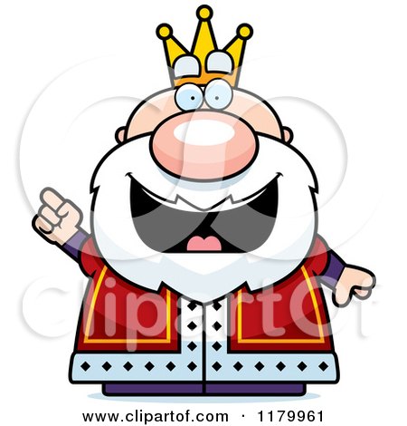 Cartoon of a Smart Chubby King with an Idea - Royalty Free Vector Clipart by Cory Thoman