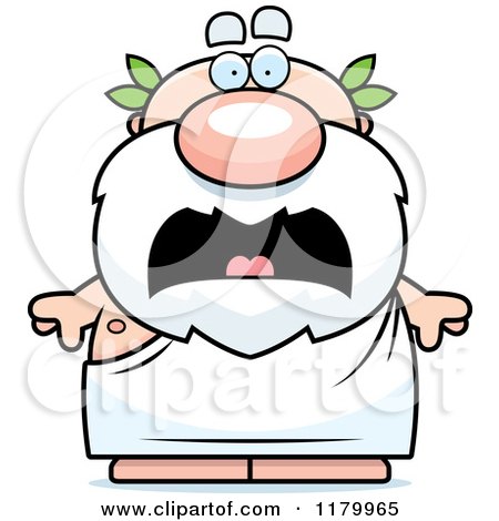 Cartoon of a Scared Chubby Greek Man - Royalty Free Vector Clipart by Cory Thoman