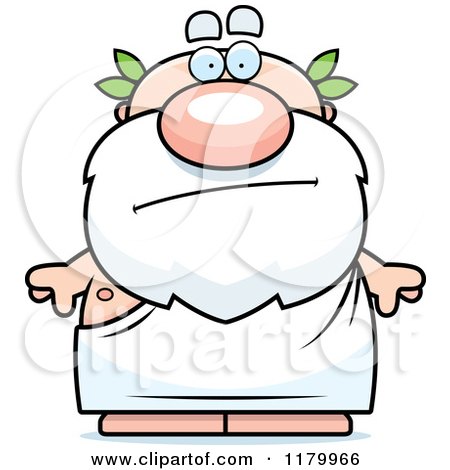 Cartoon of a Bored Chubby Greek Man - Royalty Free Vector Clipart by Cory Thoman