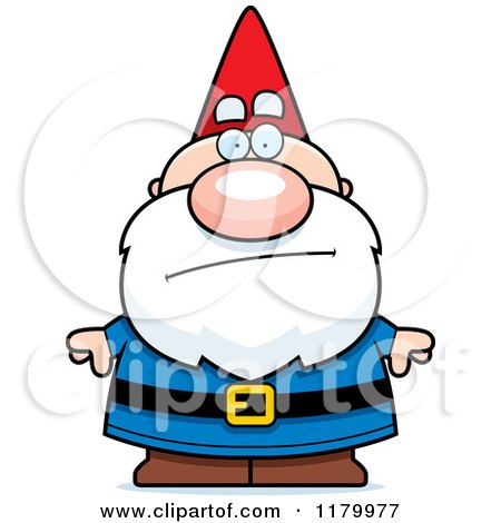 Cartoon of a Bored Chubby Male Gnome - Royalty Free Vector Clipart by Cory Thoman