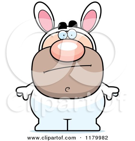 Cartoon of a Bored Man in an Easter Bunny Costume - Royalty Free Vector Clipart by Cory Thoman