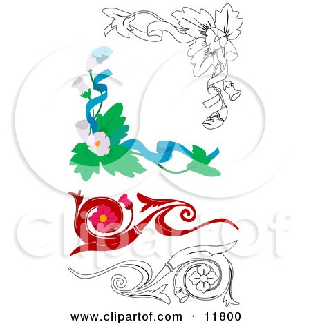 Floral Design Elements Clipart Illustration by AtStockIllustration