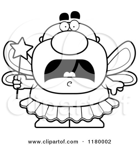 Cartoon of a Black and White Screaming Chubby Male Tooth Fairy - Royalty Free Vector Clipart by Cory Thoman