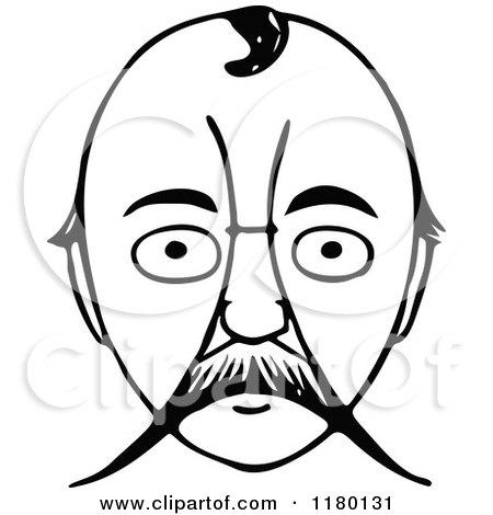 Clipart of a Black and White Sketched Man 5 - Royalty Free Vector Illustration by Prawny Vintage