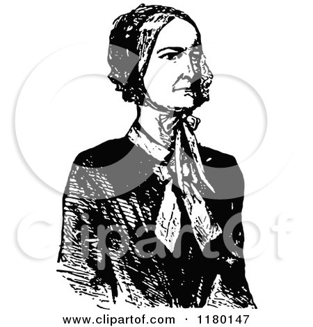 Clipart of a Retro Vintage Black and White Woman - Royalty Free Vector Illustration by Prawny Vintage